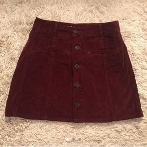 Corduroy maroon skirt from American Eagle